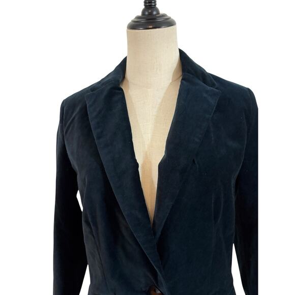 Drapers‎ & Damon’s Velvet Blazer Dark Blue PS Dark Academia Fall Winter Holiday - Picture 2 of 14
